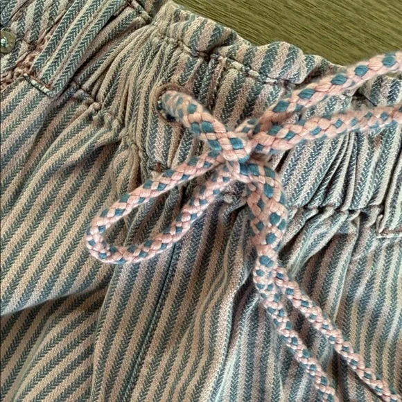 NWT FREE PEOPLE Striped Pink Lace Trim Women's Shorts - Picture 3 of 5